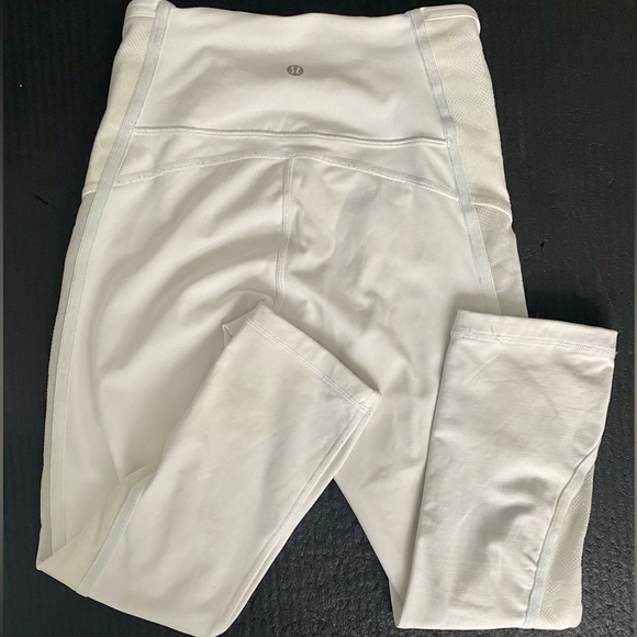 lululemon athletica Pants - Lululemon Leggings | Mesh Flower Panel Tights | Color White. size S. Preowned.